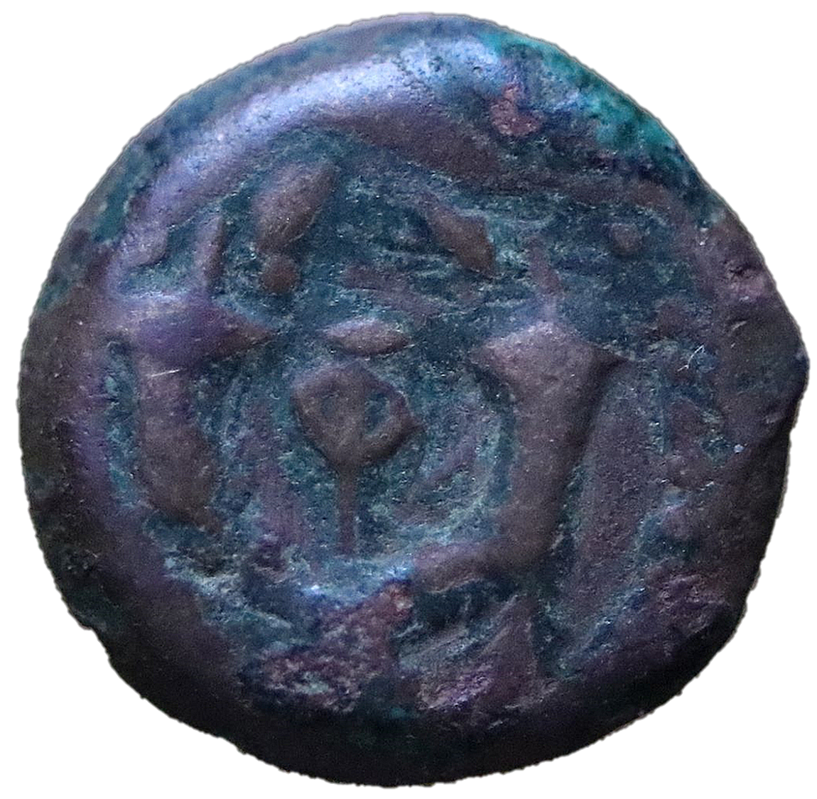 Alexander Jannaeus (Hasmonean Kingdom) 103-76 BCE; Æ Prutah - Jerusalem, Judaea - Image 2