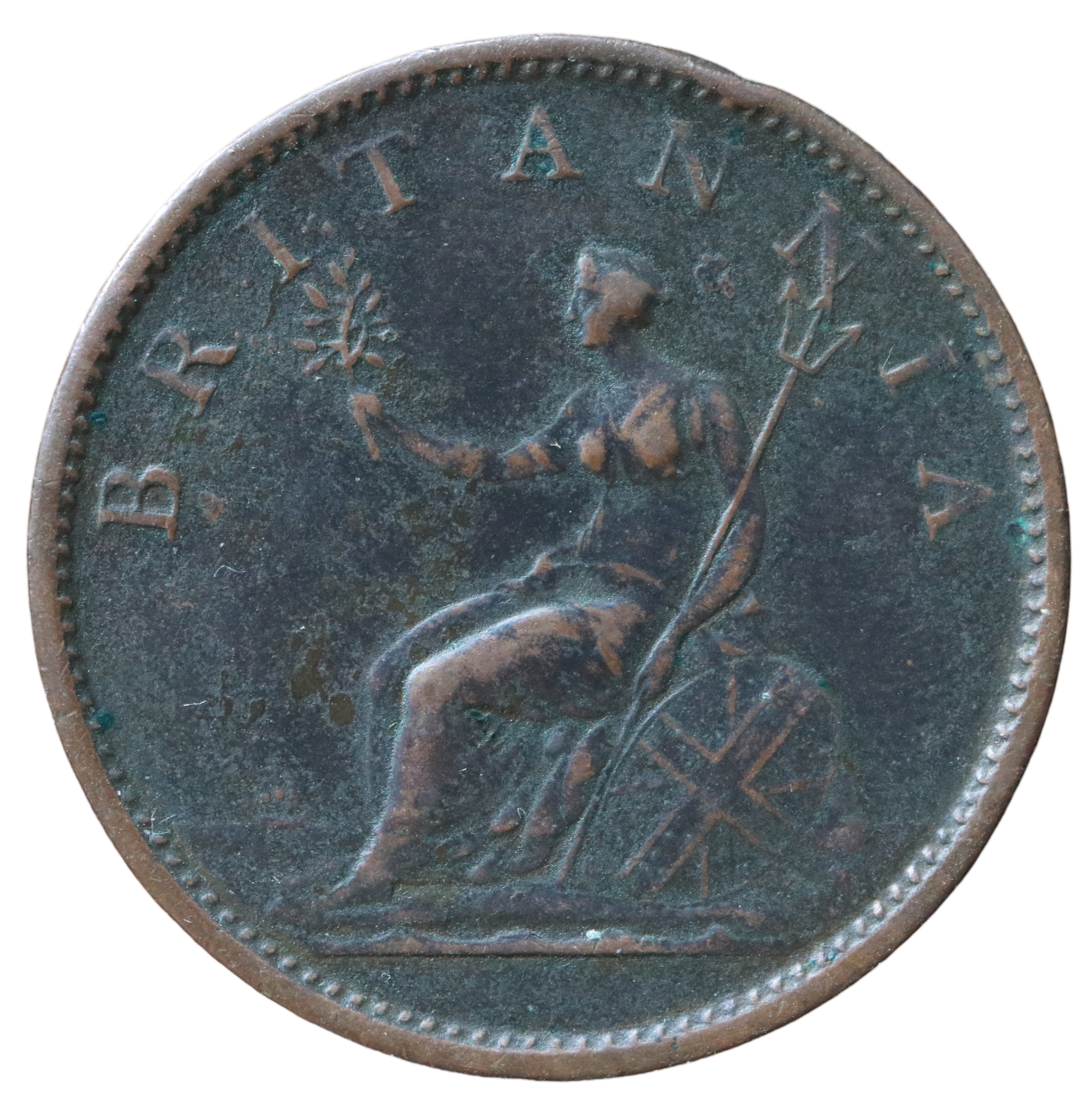 George III - 1760-1820 CE; Æ Penny - London - Image 2