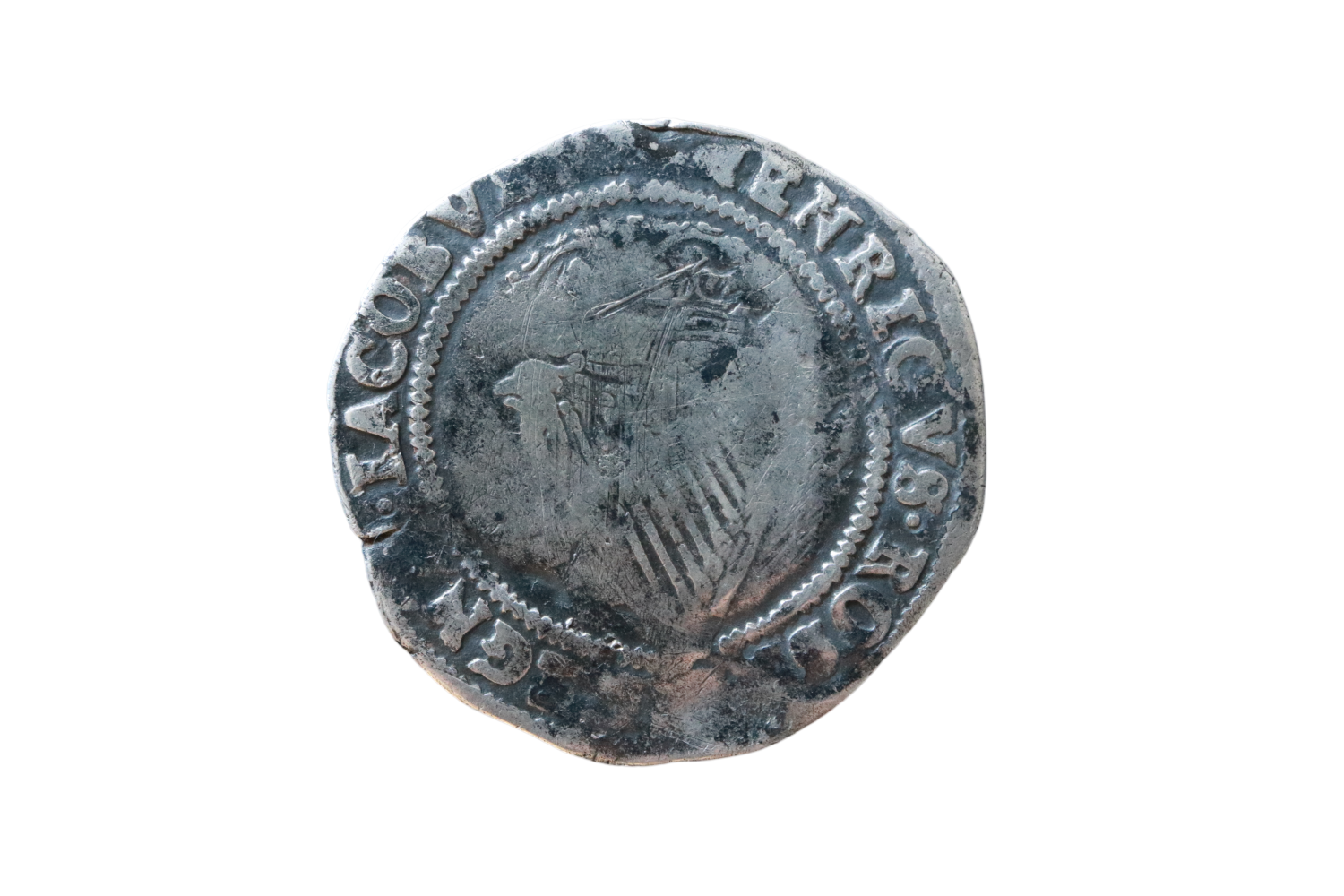 James I 1566-1625 CE; AR Shilling - Dublin. - Image 2