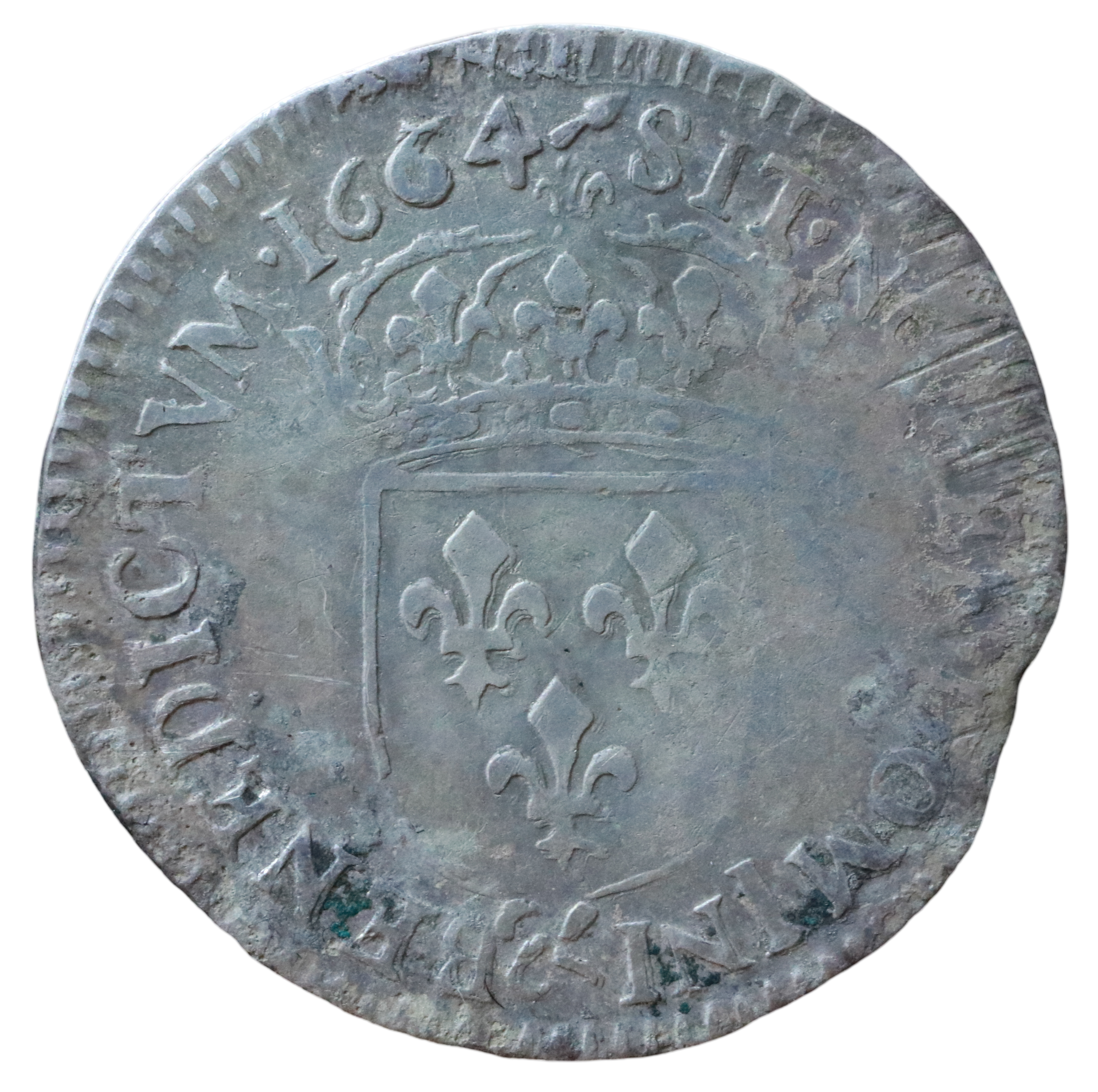 Louis XIV 1638-1715 CE; AR (Silver) Half-Ecu - Paris - Image 2