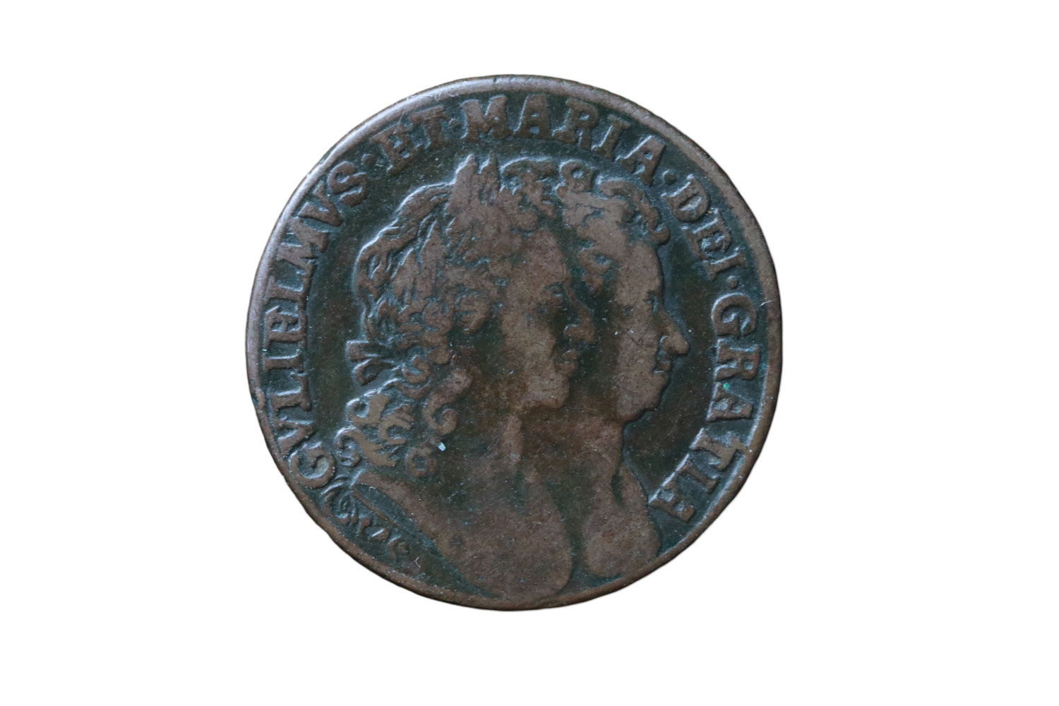 William III & Mary II 1689-1694 CE; Æ Half-Penny - Dublin.
