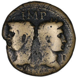 Augustus and Agrippa 27 BCE - 14 CE; Æ Dupondius - Nemausus, Gaul (Nîmes, France).