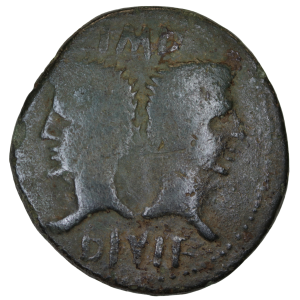 Augustus & Agrippa 27 BCE - 14 CE; Æ As - Nemausus, Gaul (Nîmes, France).