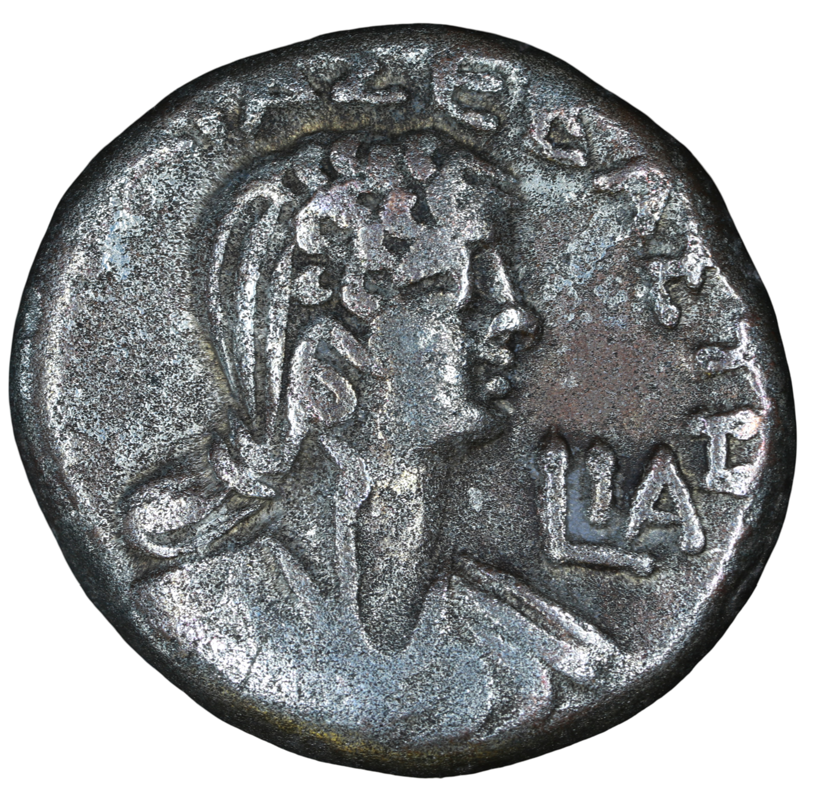 Nero, with Poppaea 54 -68 CE; BI Billon Tetradrachm - Alexandria - Image 2